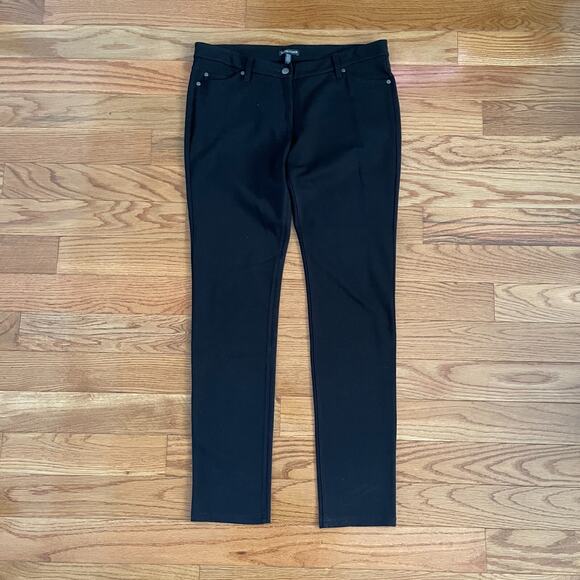 Eileen Fisher Ponte Pants Womens 12 Black Straight Leg Stretch Casual Travel - Picture 1 of 8